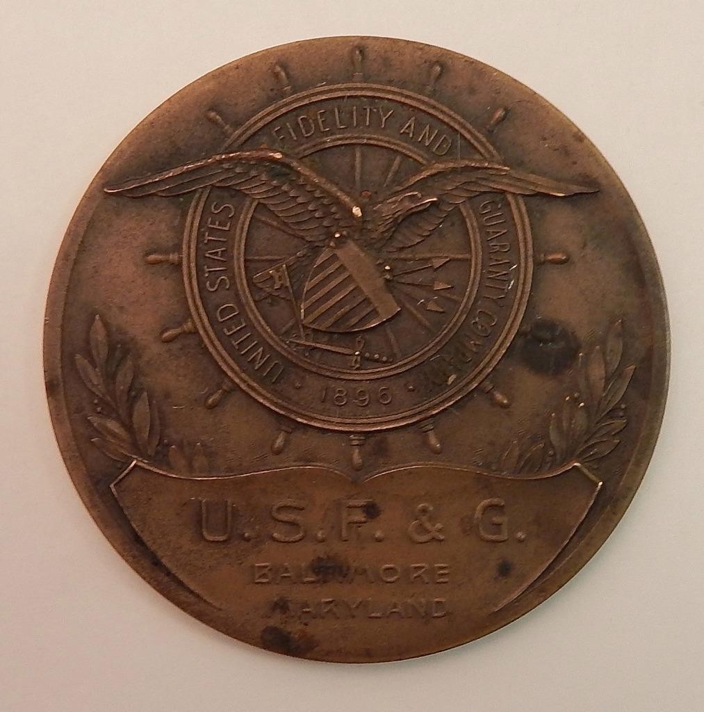 1946 United States Fidelity & Guaranty Company Bronze Medal 50 Years Insurance