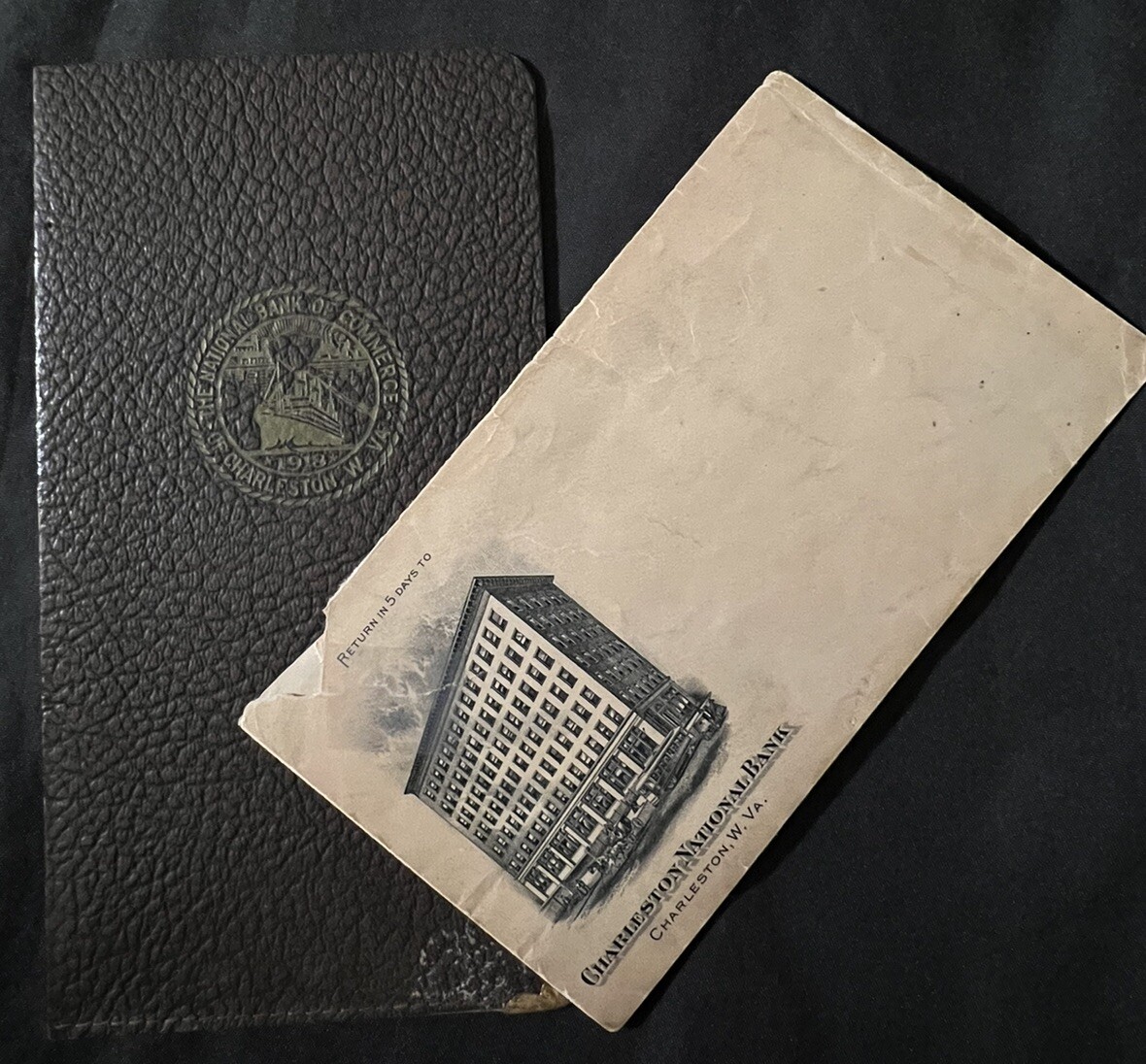 Vintage 1918 CHARLESTON NATIONAL BANK Pocketbook and Envelope West Virginia