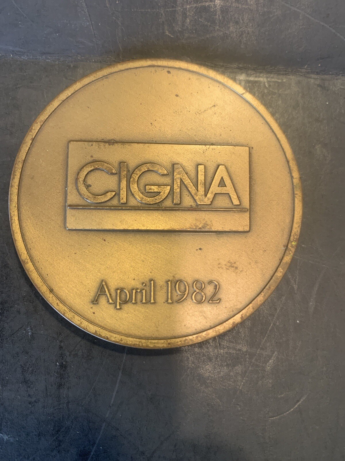 INA/CIGNA/CG Insurance Company Merger Mark Medallion Coin Paperweight