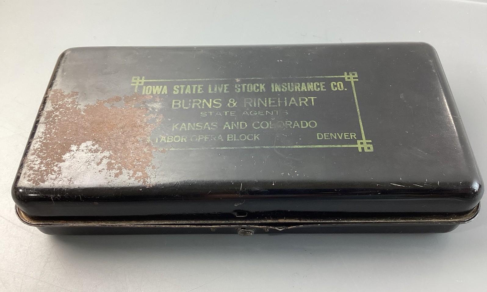 Vintage Metal Life Insurance, Document, Cash Box Denver Colorado