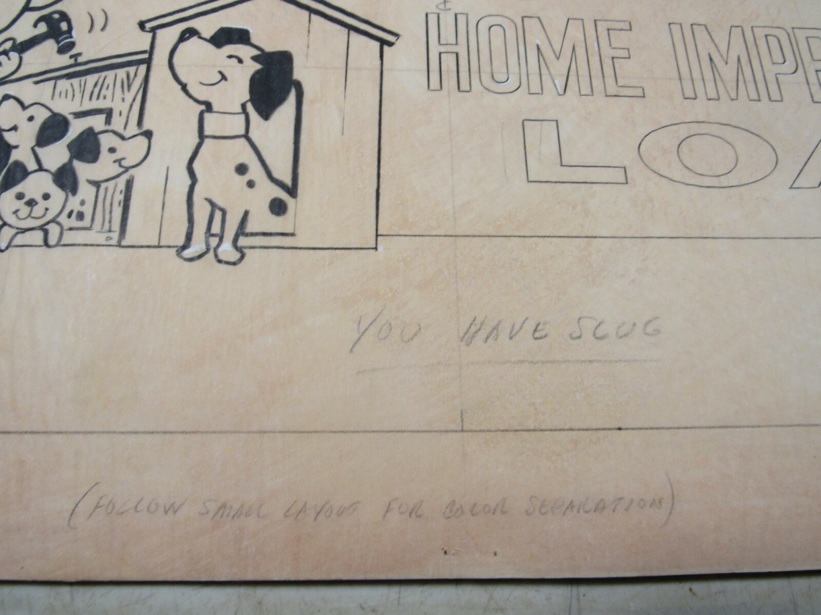 Vintage 1960s/70s Original Advertising Art 1st National Bank Harford County MD
