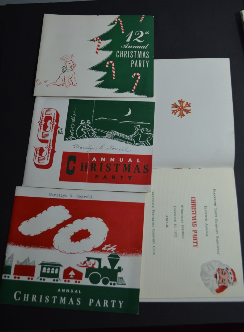 1950s Frankford Trust Company Employees’ Christmas Party Programs PA Banking