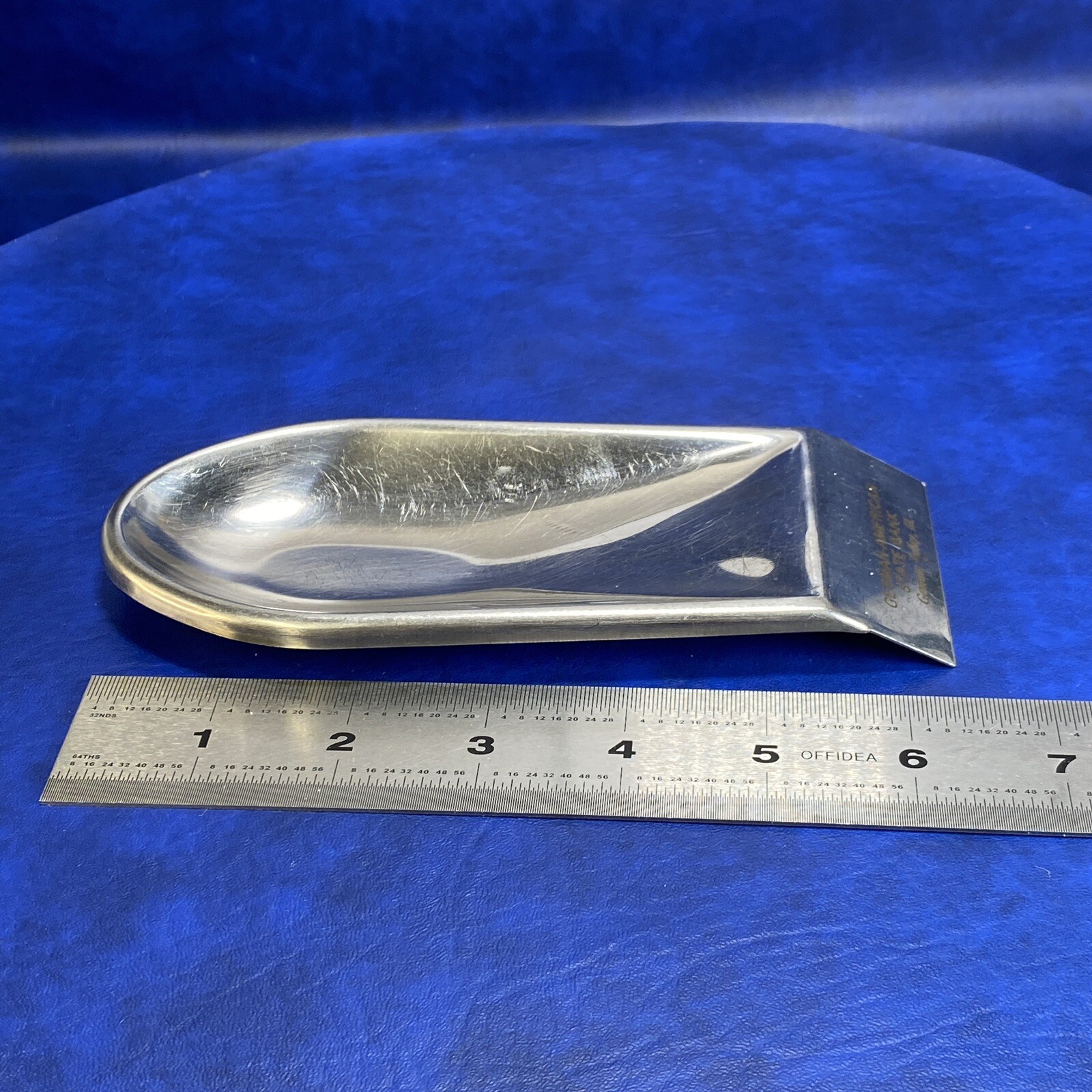 Vtg Warco Japan Stainless German American State Bank German Valley IL Spoon Rest