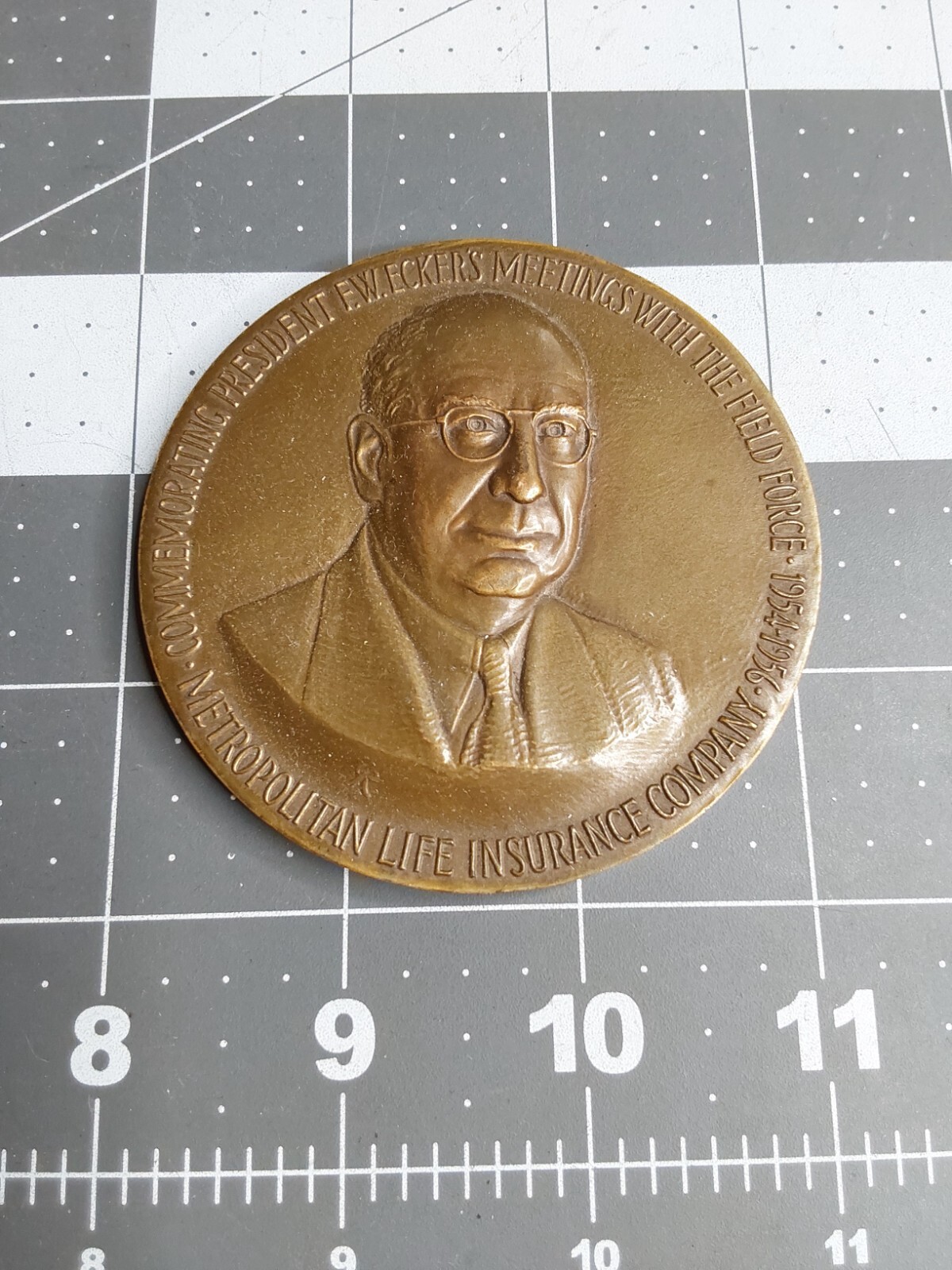Metropolitan Life Insurance 1956 President F W Eckers Medallic Art Medal