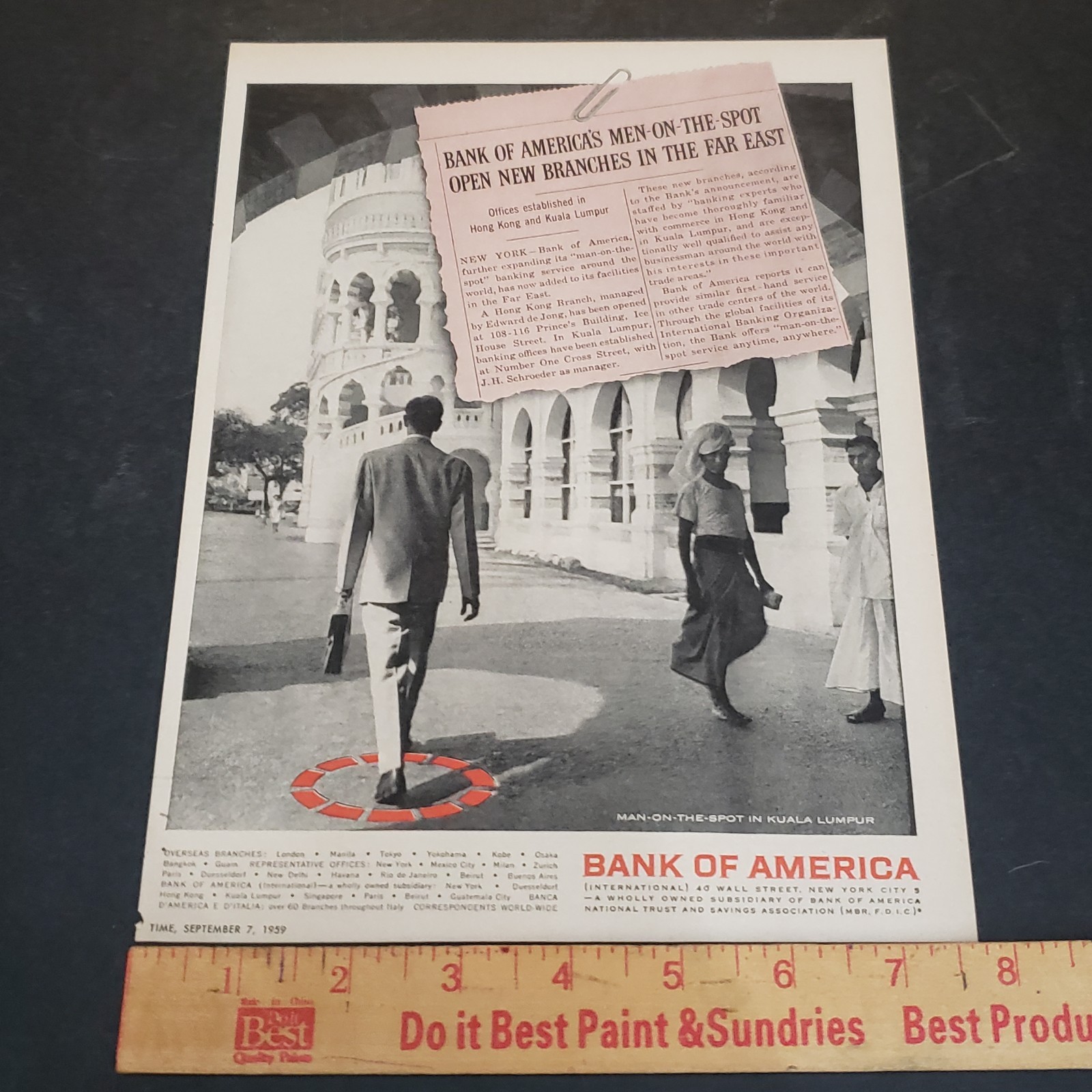 1959 Bank of America Vintage 1950s Bank Print Ad