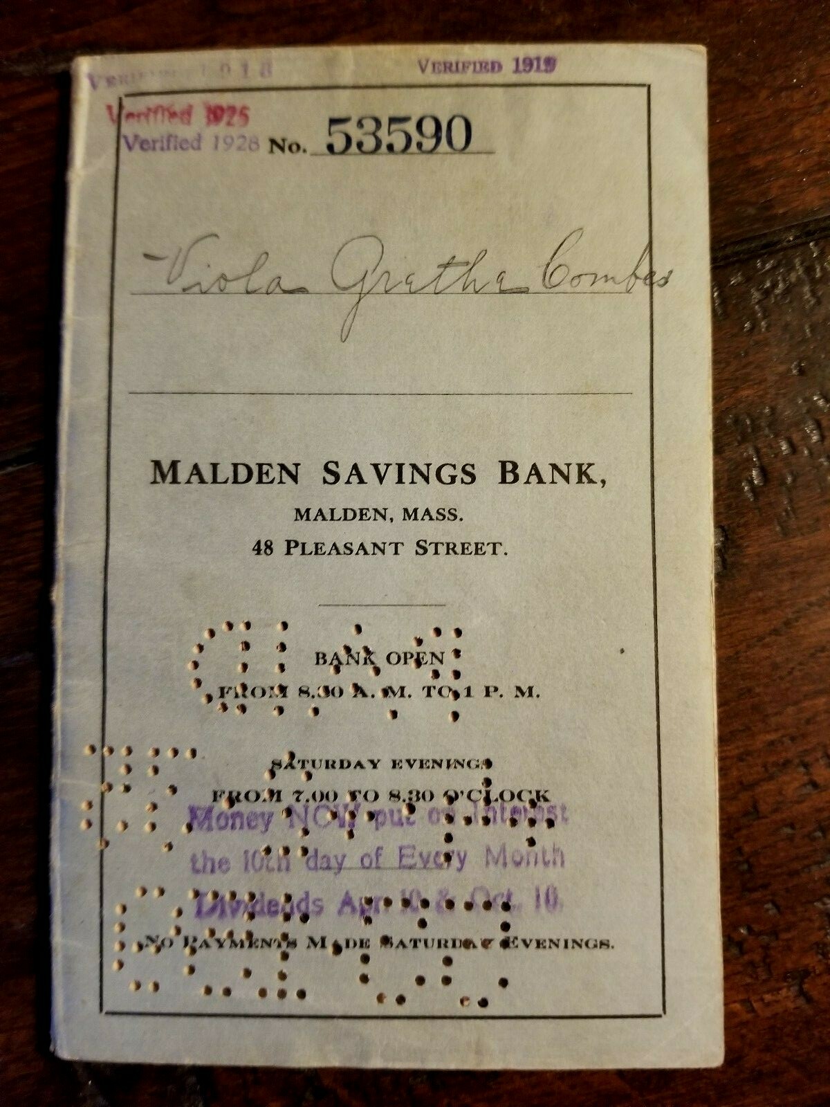 1912 MALDEN MASSACHUSETTS Bank Book – PAIR – Nice ! Free Shipping