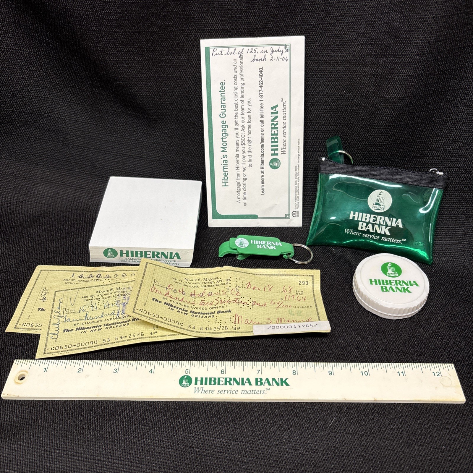 Hibernia National Bank, New Orleans LA Mixed Lot Of Memorabilia 1968-2005