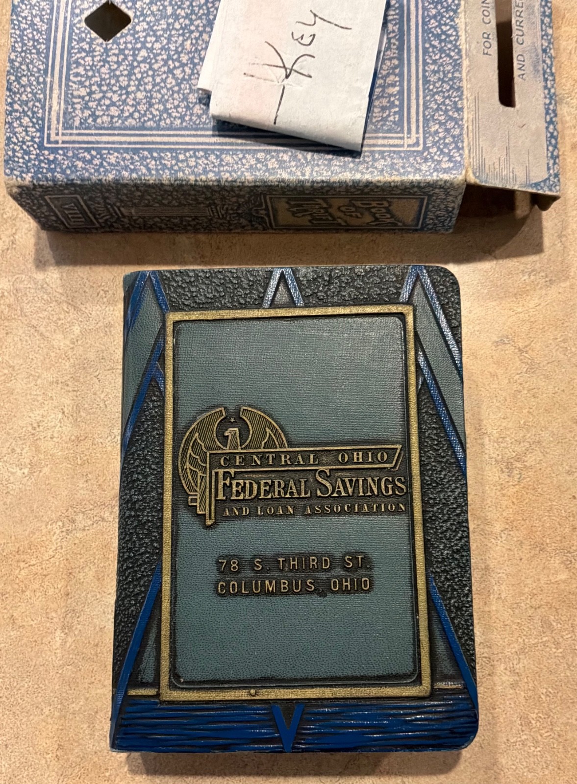 Art Deco MIB Book Bank – Central Ohio Federal Savings & Loan, Columbus OH