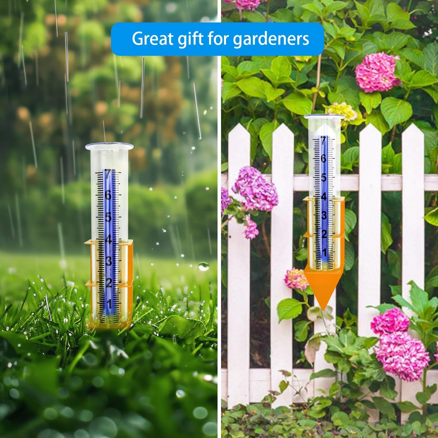 Rain Gauge Outdoor,7″ Capacity Rain Gauge Outdoors with Stainless Steel Mount…
