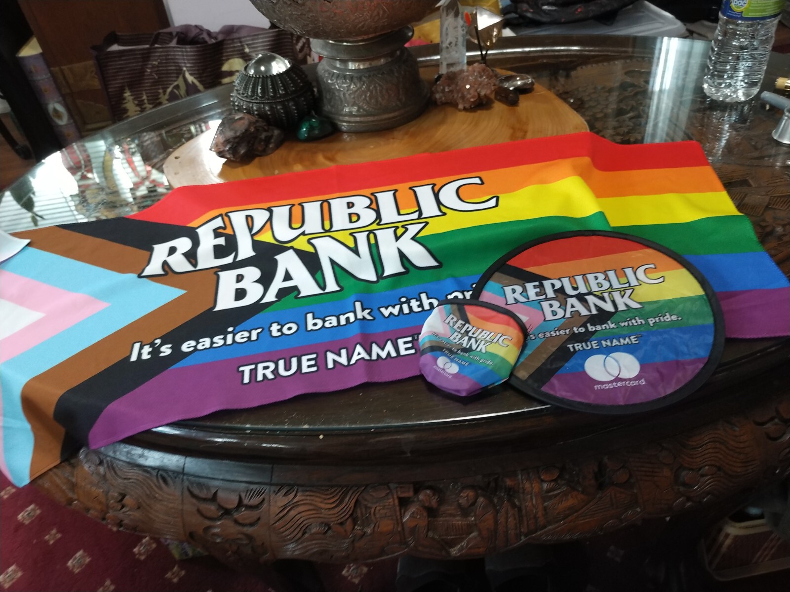 2023 Cincinnati Pride Republic Bank advertising towel & fan