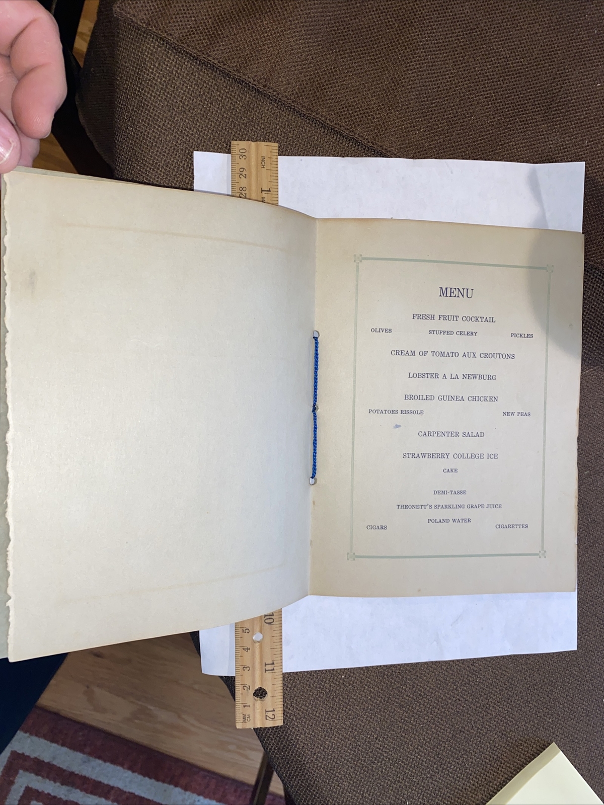 VINTAGE 1924 NEW HAMPSHIRE FIRE INSURANCE COMPANY 1924 DINNER MENU PROGRAM LOOK