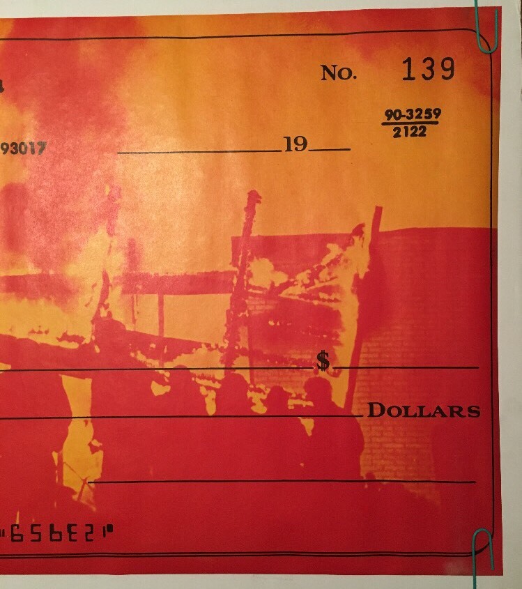 Vintage Poster Bank Of America Check On Fire 1970’s Headshop Ephemera Pin-up