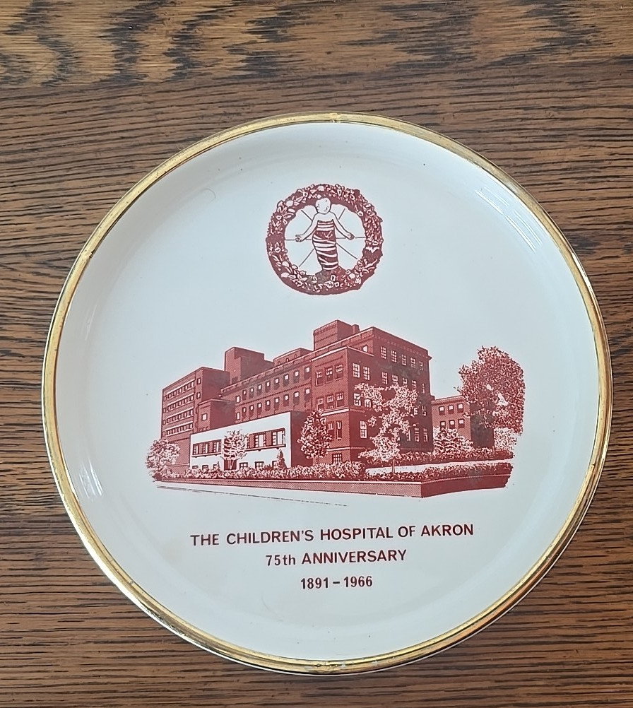 Vintage 1966 Childrens Hospital OHIO Akron Trinket Dish Coin 75th Anniversary