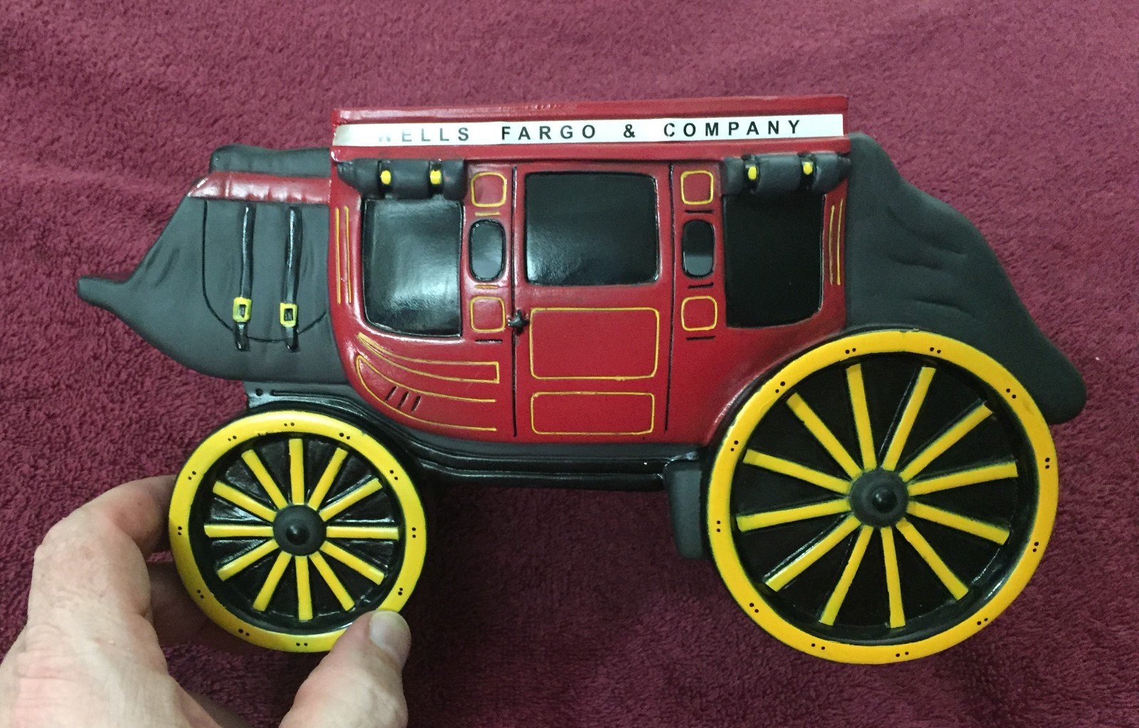 Large Vinyl Advertising Bank – Wells Fargo Western Stagecoach Wagon Shaped Promo