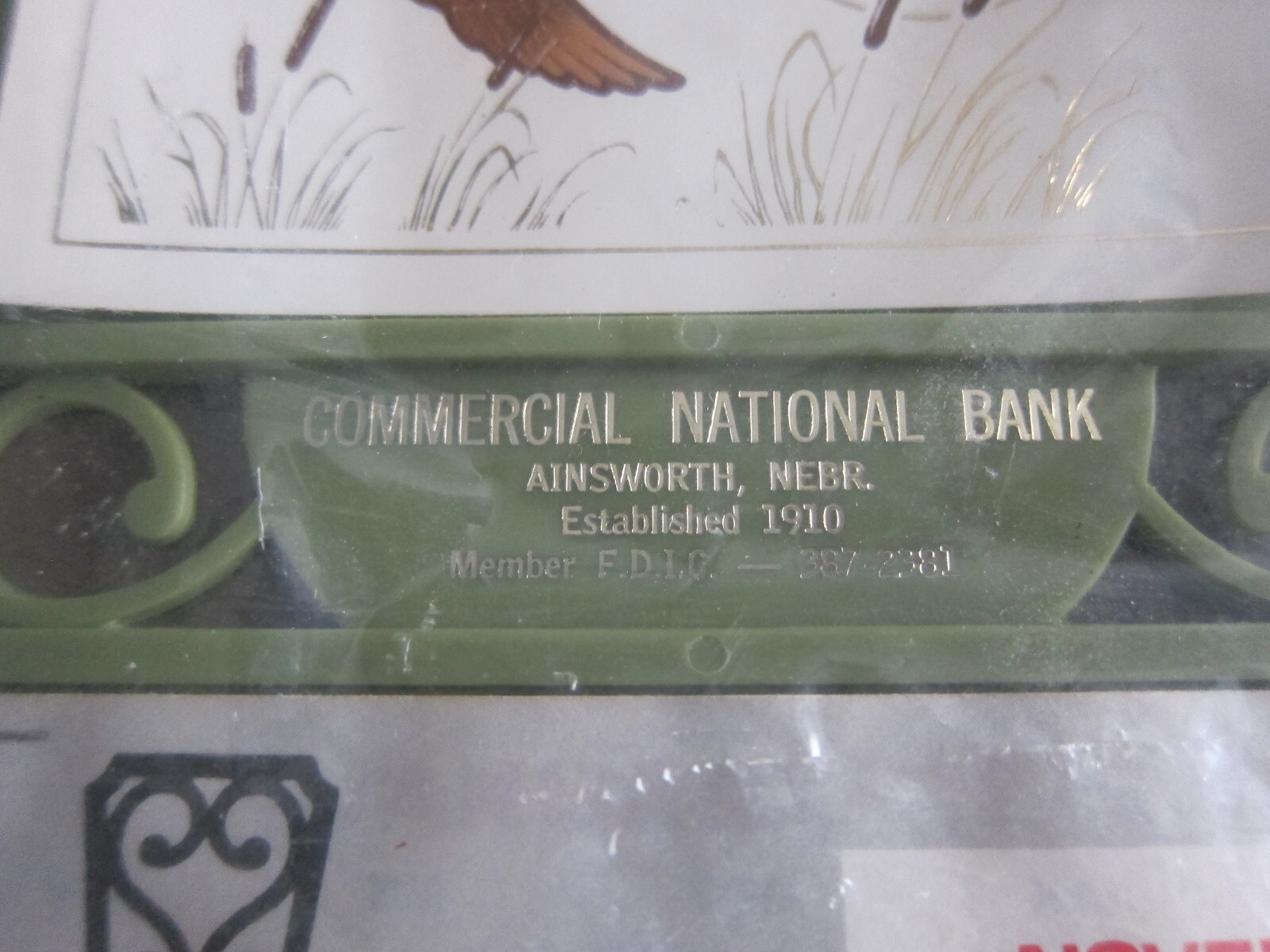 1971 wall hanger Calendar Commercial National Bank Ainsworth Nebraska