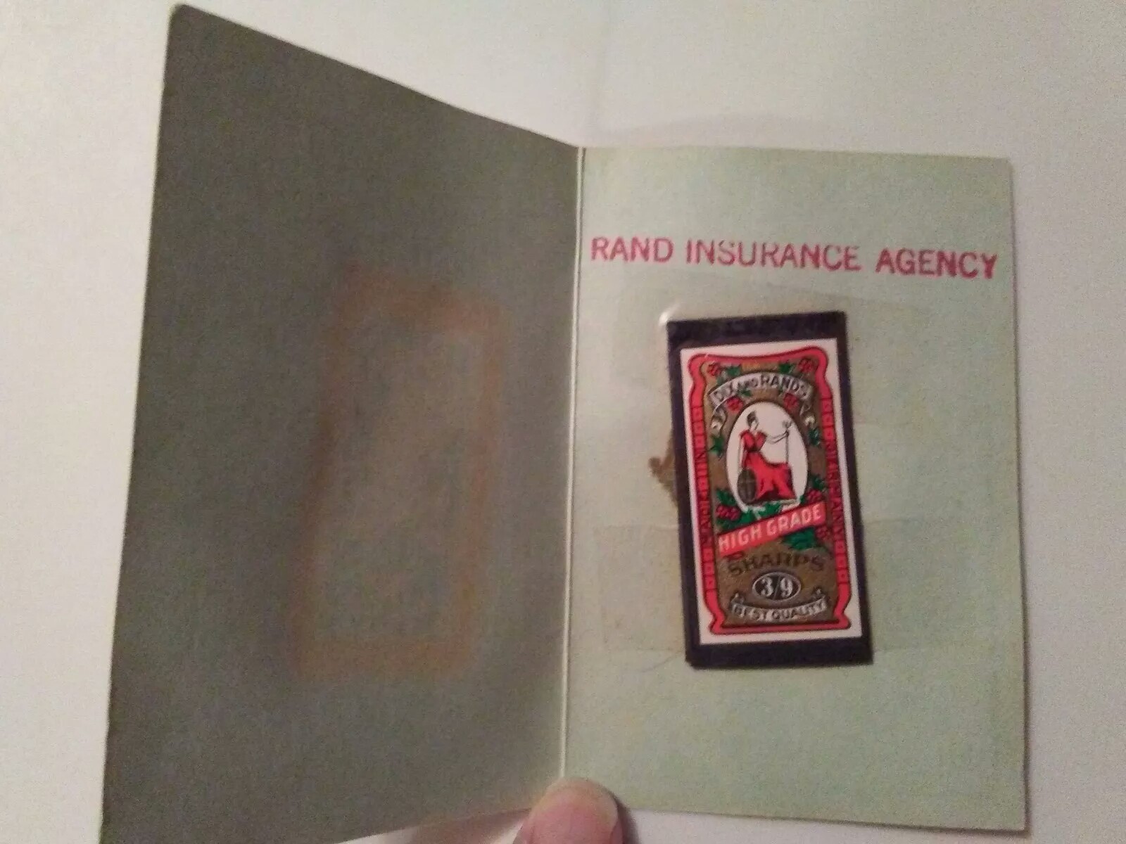 Vintage RAND INSURANCE Advertising Sewing Needle Book – CROP INSURANCE
