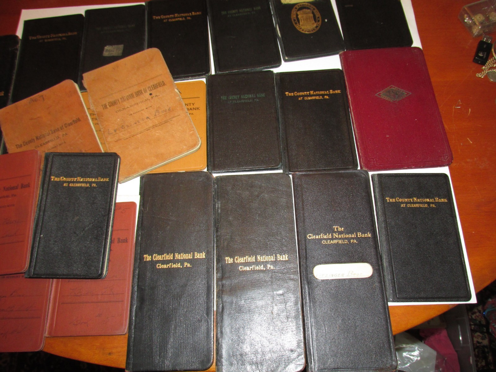 LOT OF 26 CLEARFIELD & COUNTY NATIONAL BANK DEPOSIT BOOKS 1920’S-1940’S,CLFD,PA