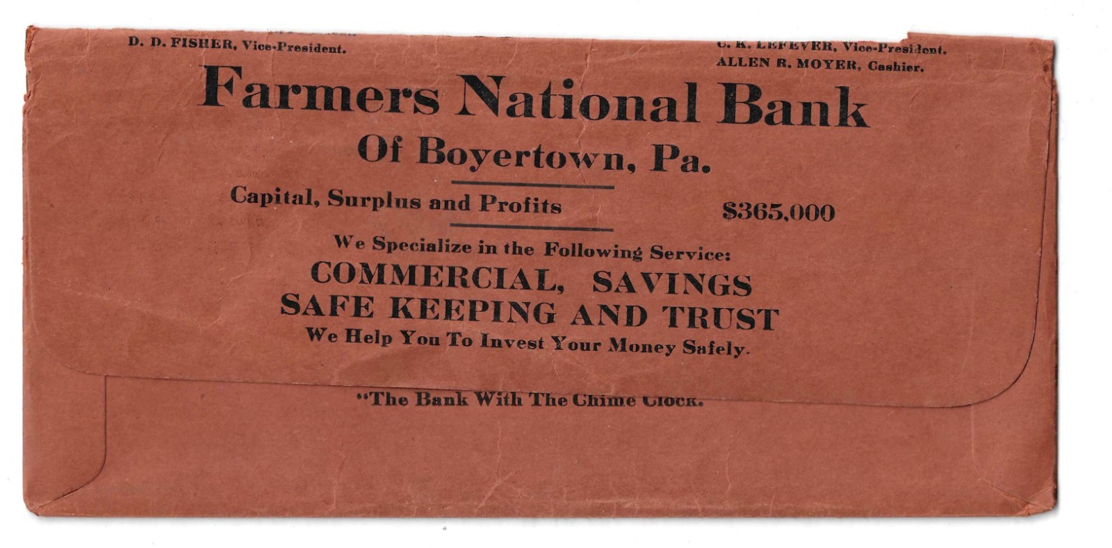 Old Farmers National Bank & Trust Co., Boyertown, PA Memorabilia