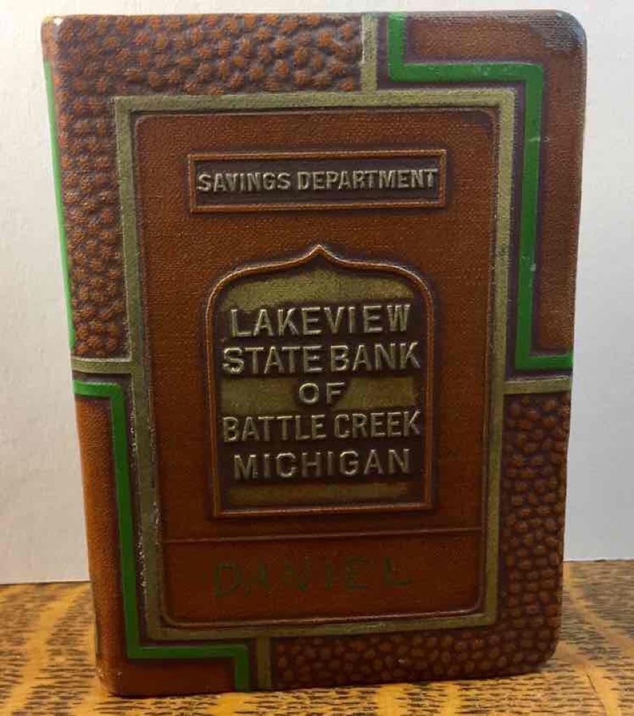 Antique Lakeview State Bank Book Still Battle Creek Michigan Advertising No Key