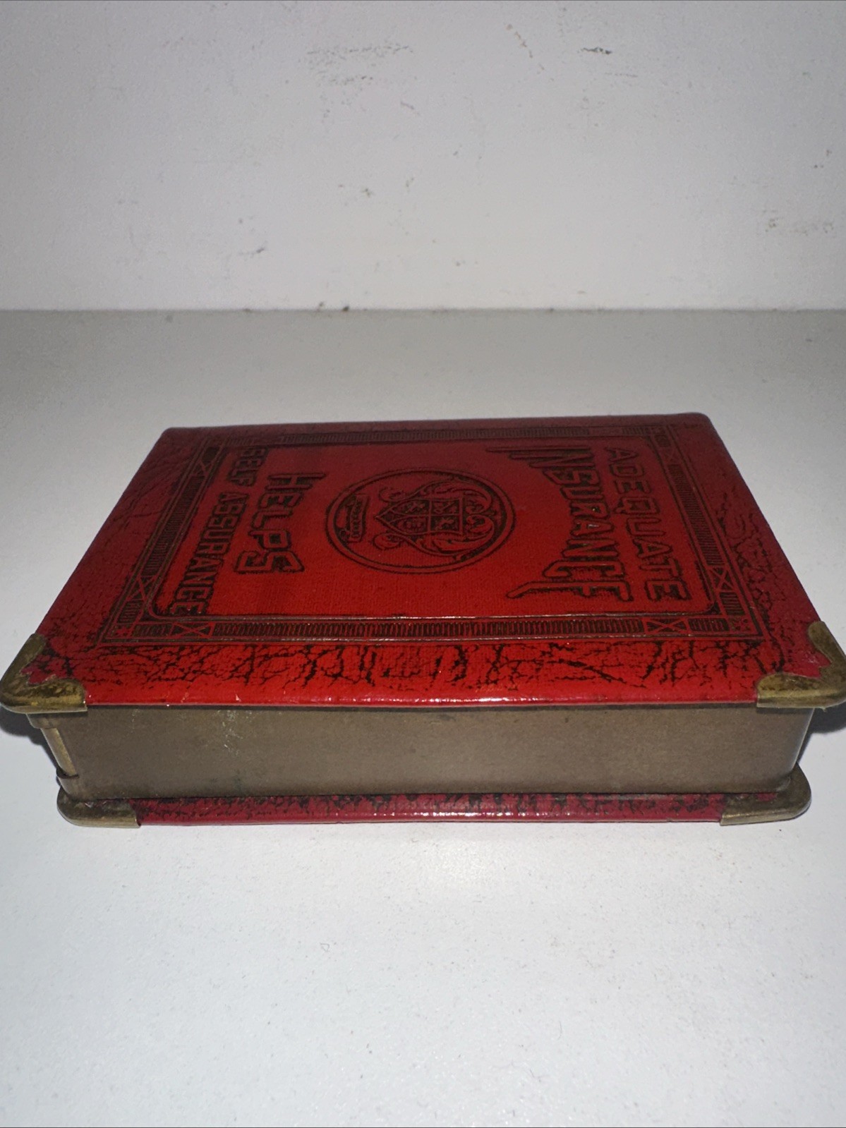 Zell Products. Co NY Adequate Insurance Mini Book Coin Bank 1920’s No Key