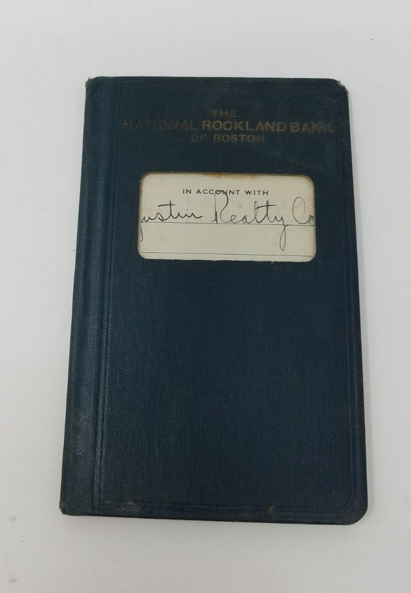 1937 The National Rockland Bank of Boston Register Receipt Deposit Pass Book 5in