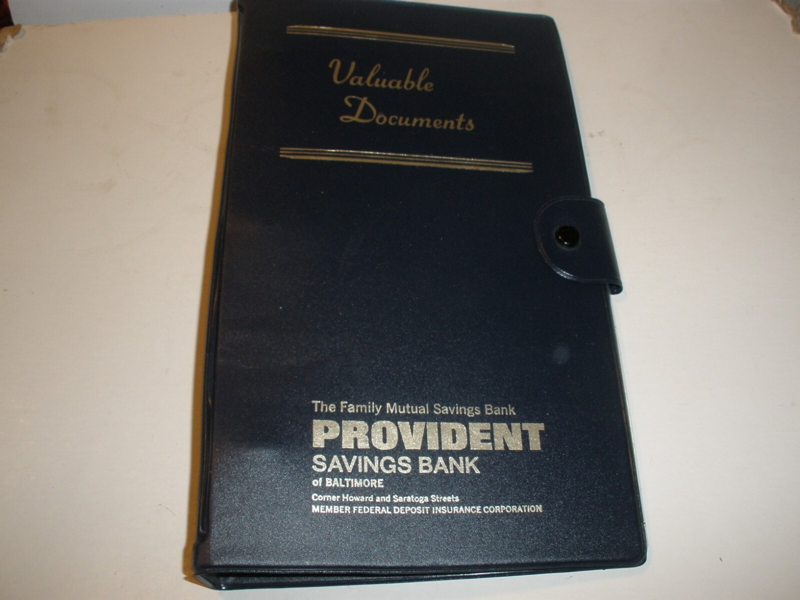 Valuable Documents Provident Savings Bank of Baltimore Folder