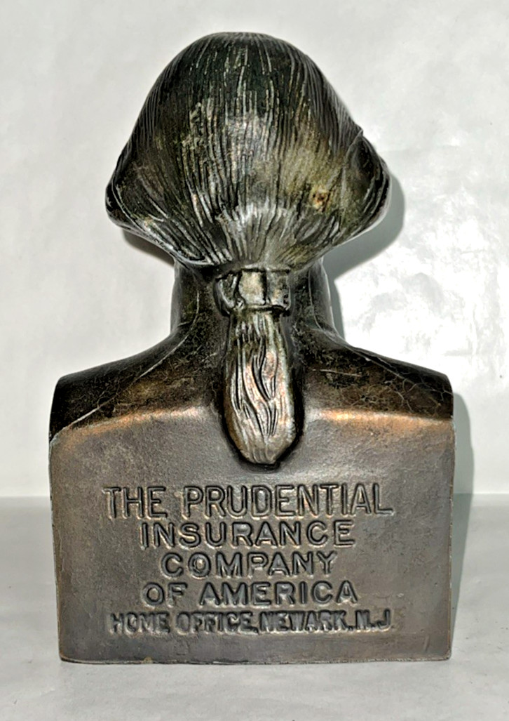The Prudential Insurance Comp. Vintage Brass Cast of George Washington Coin Bank