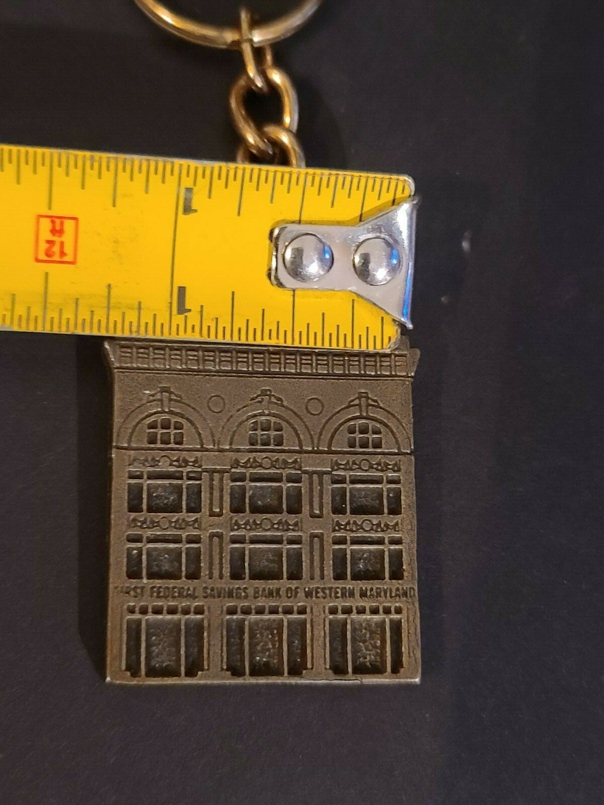 First Federal Saving Bank Cumberland, MD BRASS Key Chain Bank Promo 1986