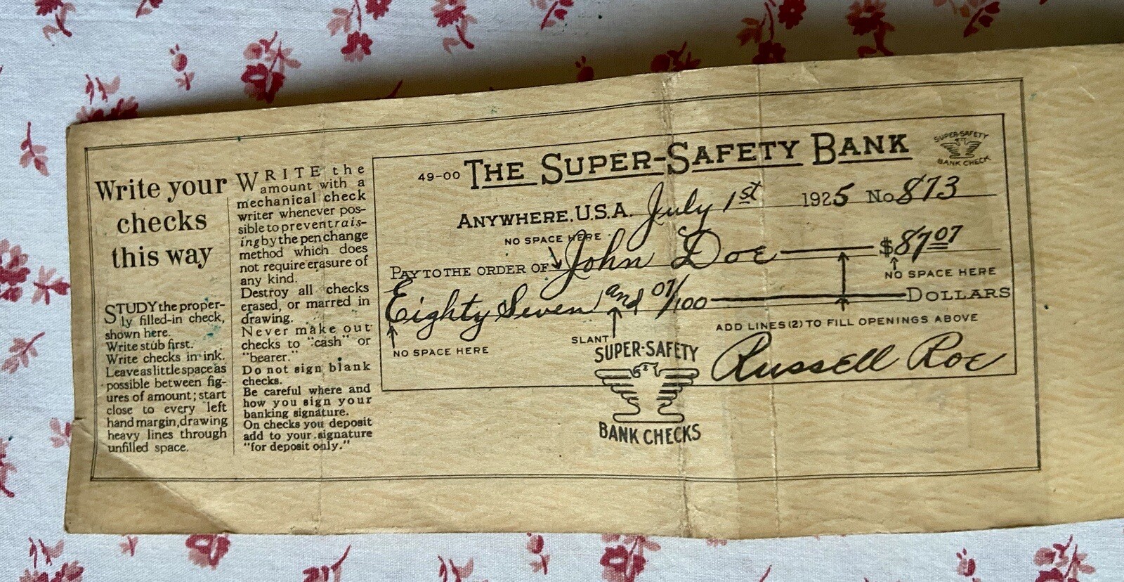 Vintage 1920s Citizens Trust Co., Fort Wayne, Ind. Black Leather Check Book