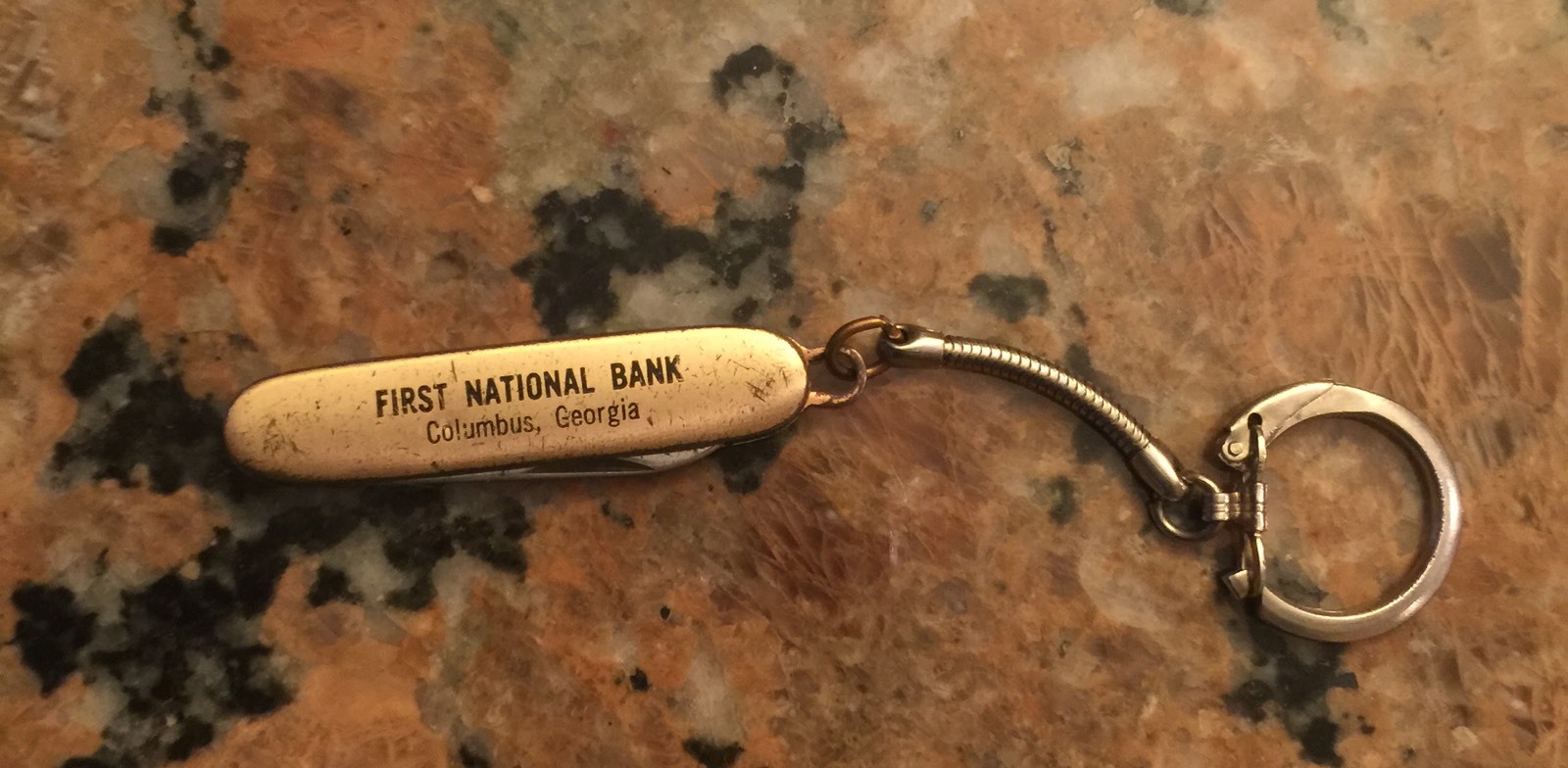 First National Bank Columbus, Georgia Keychain Knife Blade 1.25″