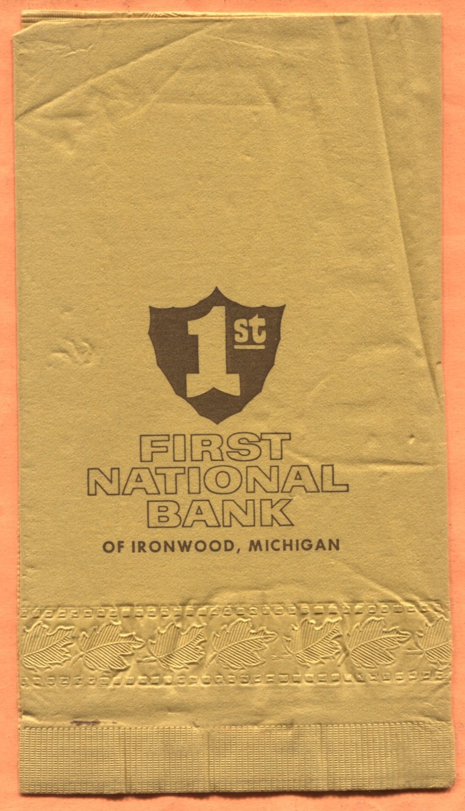 Ironwood, MI, First National Bank 1941-1991 Napkin See Scan