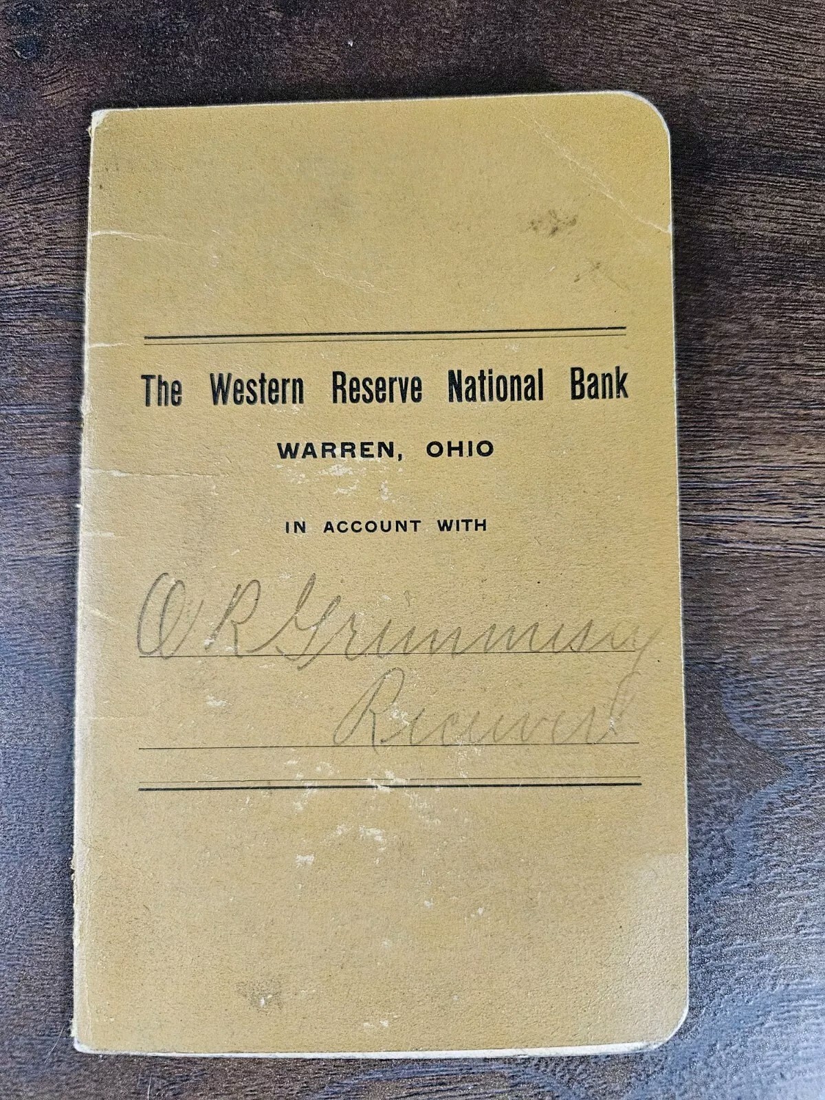 Antique 1918 Western Reserve National Bank Account Pocket Book Warren Ohio