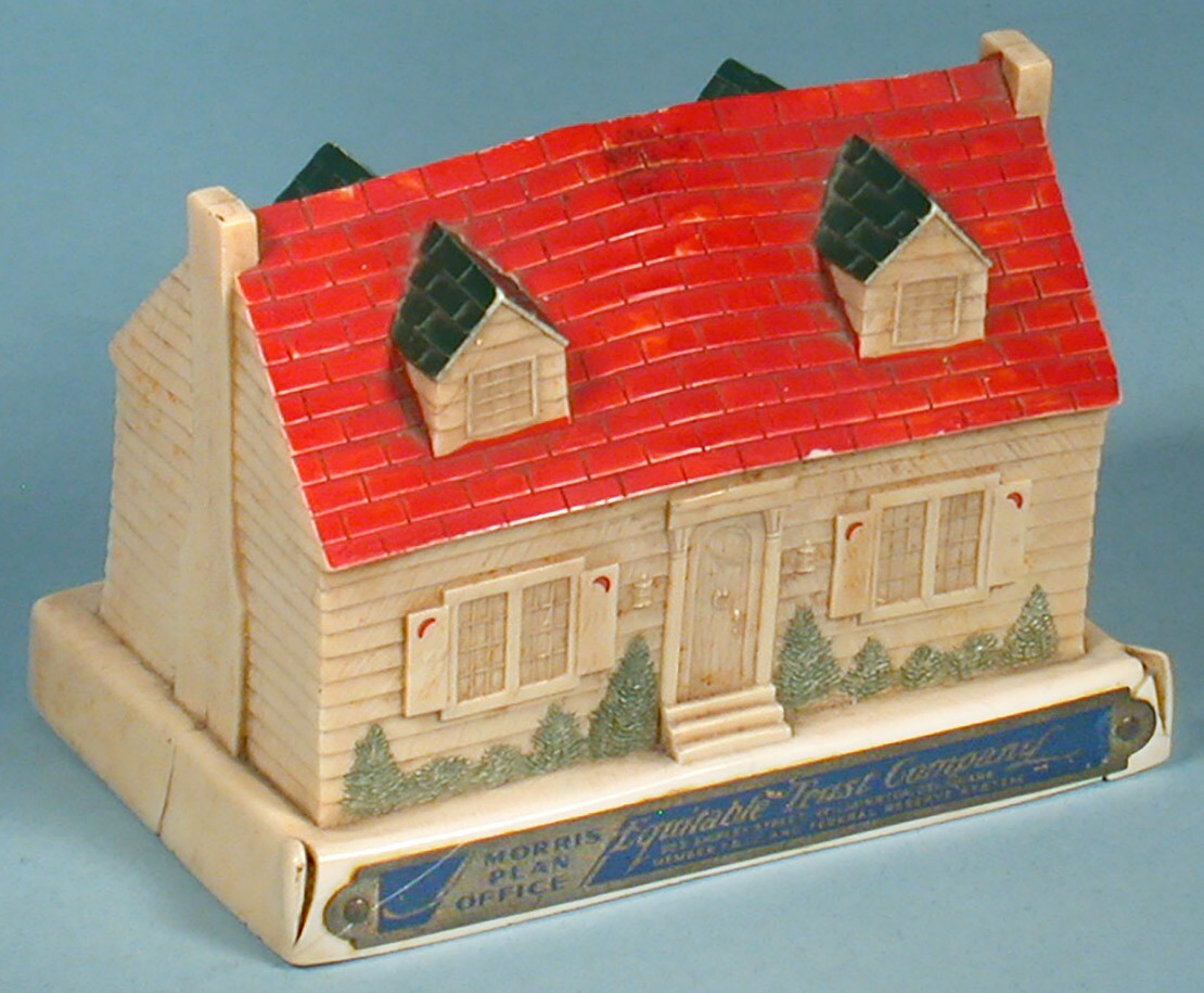 1950s Equitable Trust Co Promo Coin Bank Regional Wilmington DE Figural Building