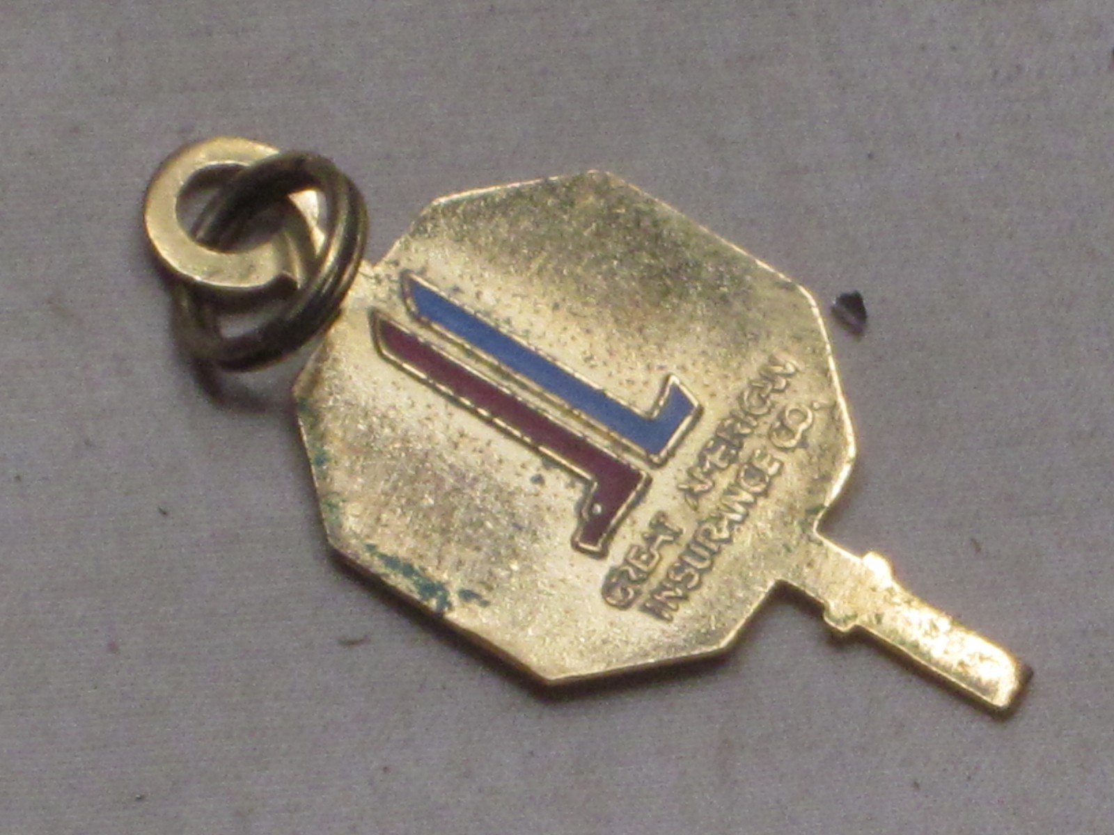 vintage GREAT AMERICAN INSURANCE COMPANY Safe Driver Award Pendant Charm FOB