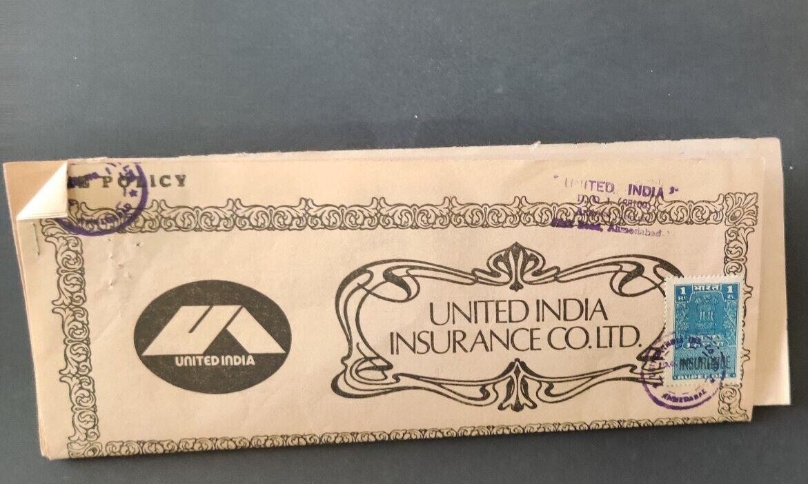 UNITED INDIA INSURANCE CO LTD AUTOGRAPH SIGN fire Policy document vignette India