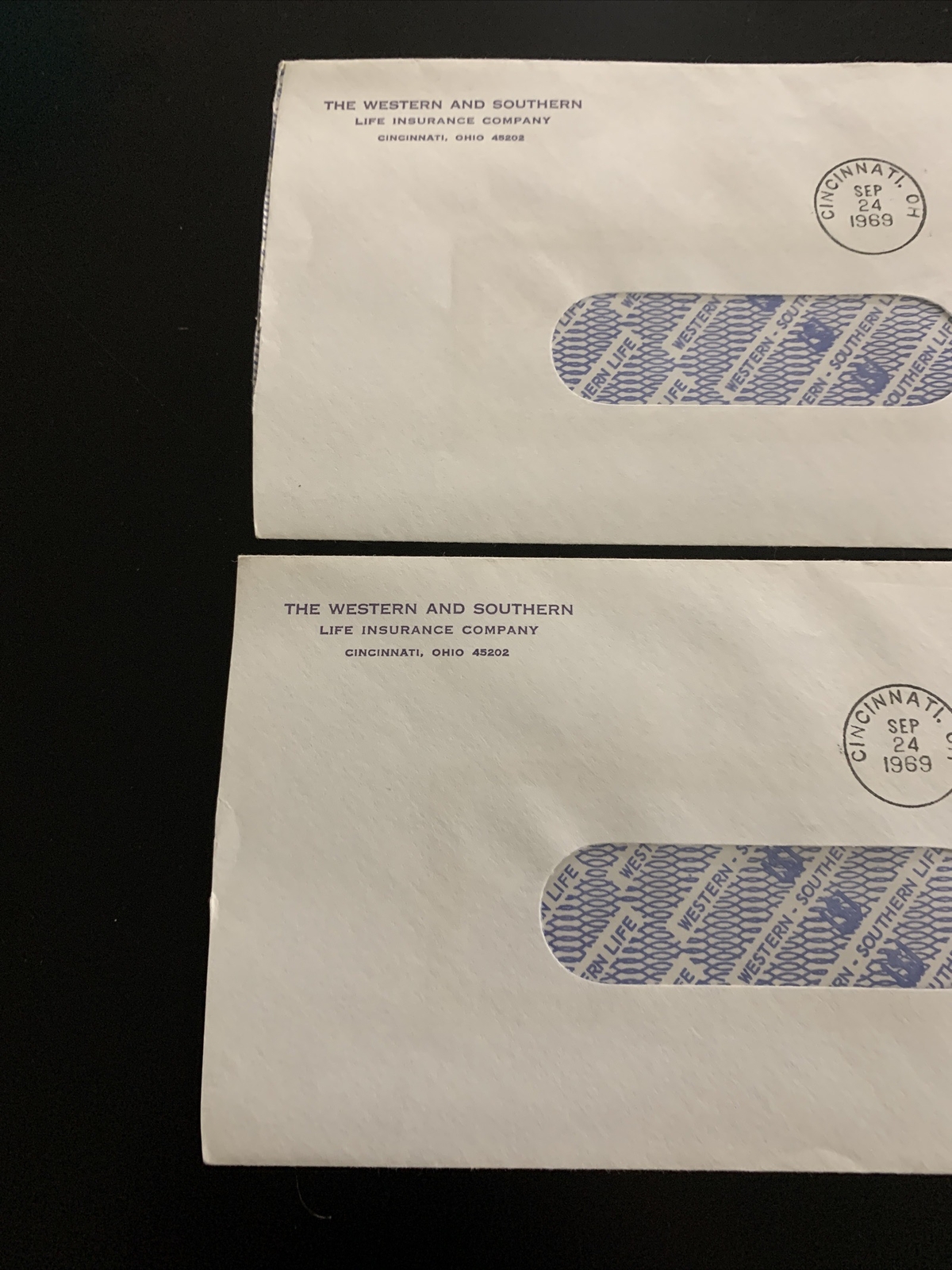 Lot Of 2 – Western And Southern Life Insurance Company Cincinnati Ohio Envelopes