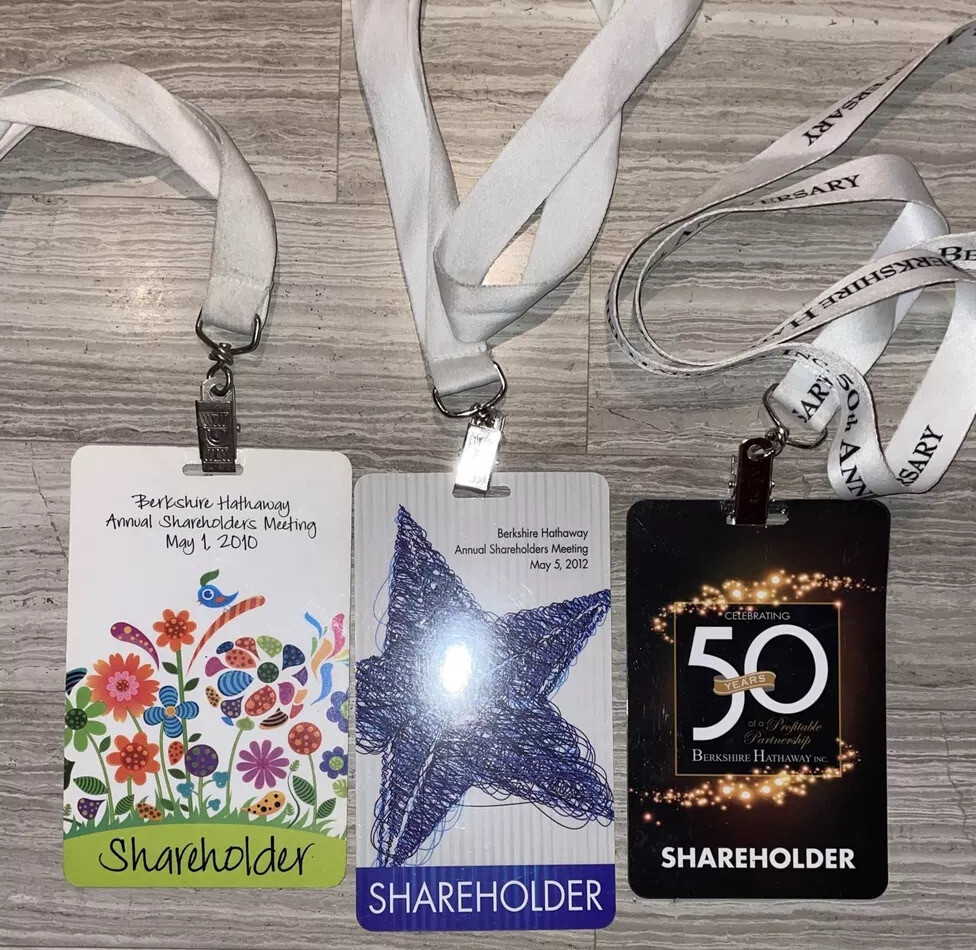 Berkshire Hathaway 2010, 2012 And 50th Anniversary Set Meeting Pass and Lanyards