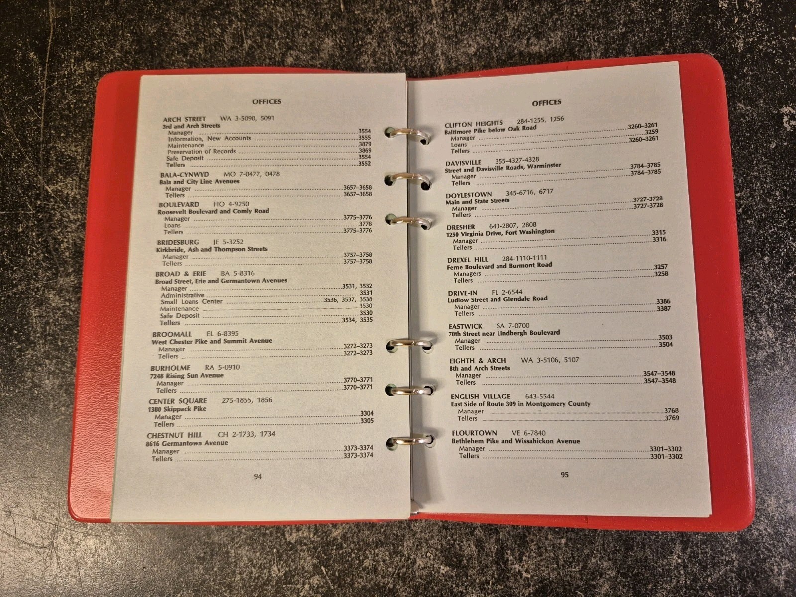 1972 Girard Bank Interoffice Telephone Directory Great Condition Unused Binder