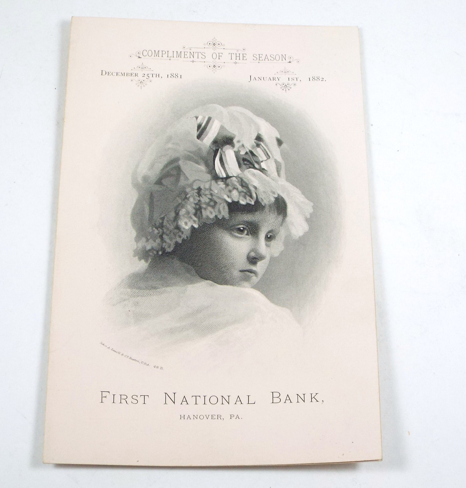 1881 First National Bank Hanover Pa – Financial Statement of the Condition