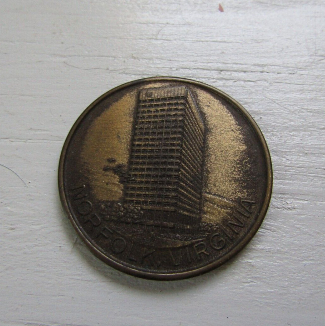 Vintage Coin Norfolk Virginia 1968 Virginia National Bank Headquarters Building