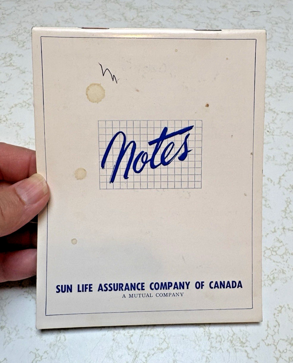 Vtg Sun Life Assurance Canada Notes Values in Education Notebook Canada