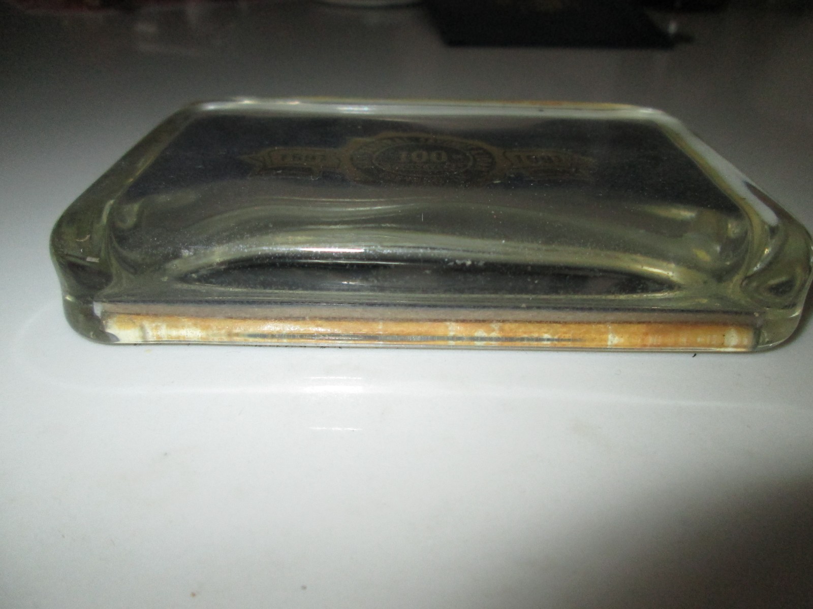1991 First Federal Savings of Corydon IN 100th Anniversary Glass Paperweight