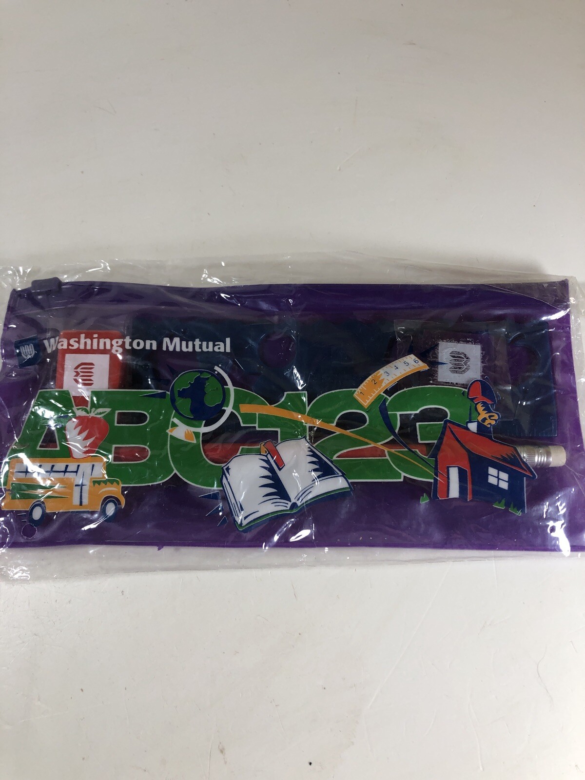 Vintage Washington Mutual Bank Kids Vinyl Pencil Case & Accessories New Eraser P