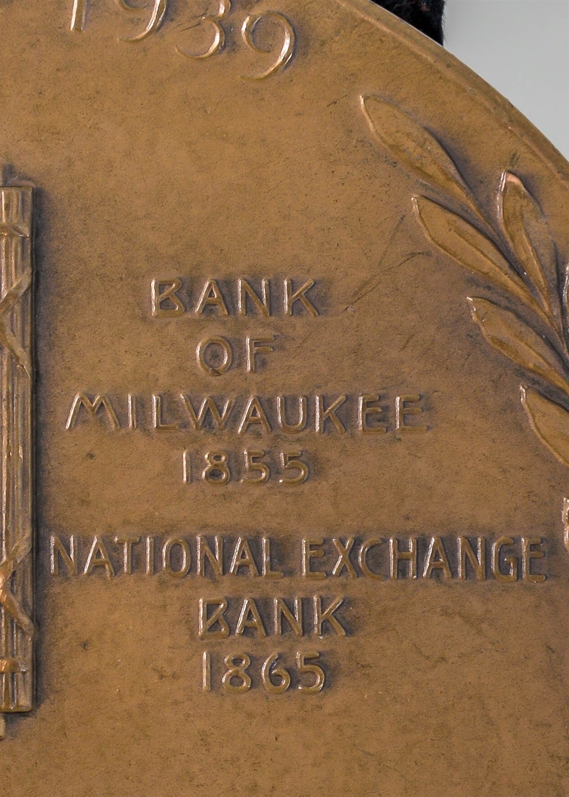 VTG Brass Paperweight Disc 3.25″ Marine National Exchange 100th Anniversary 1939