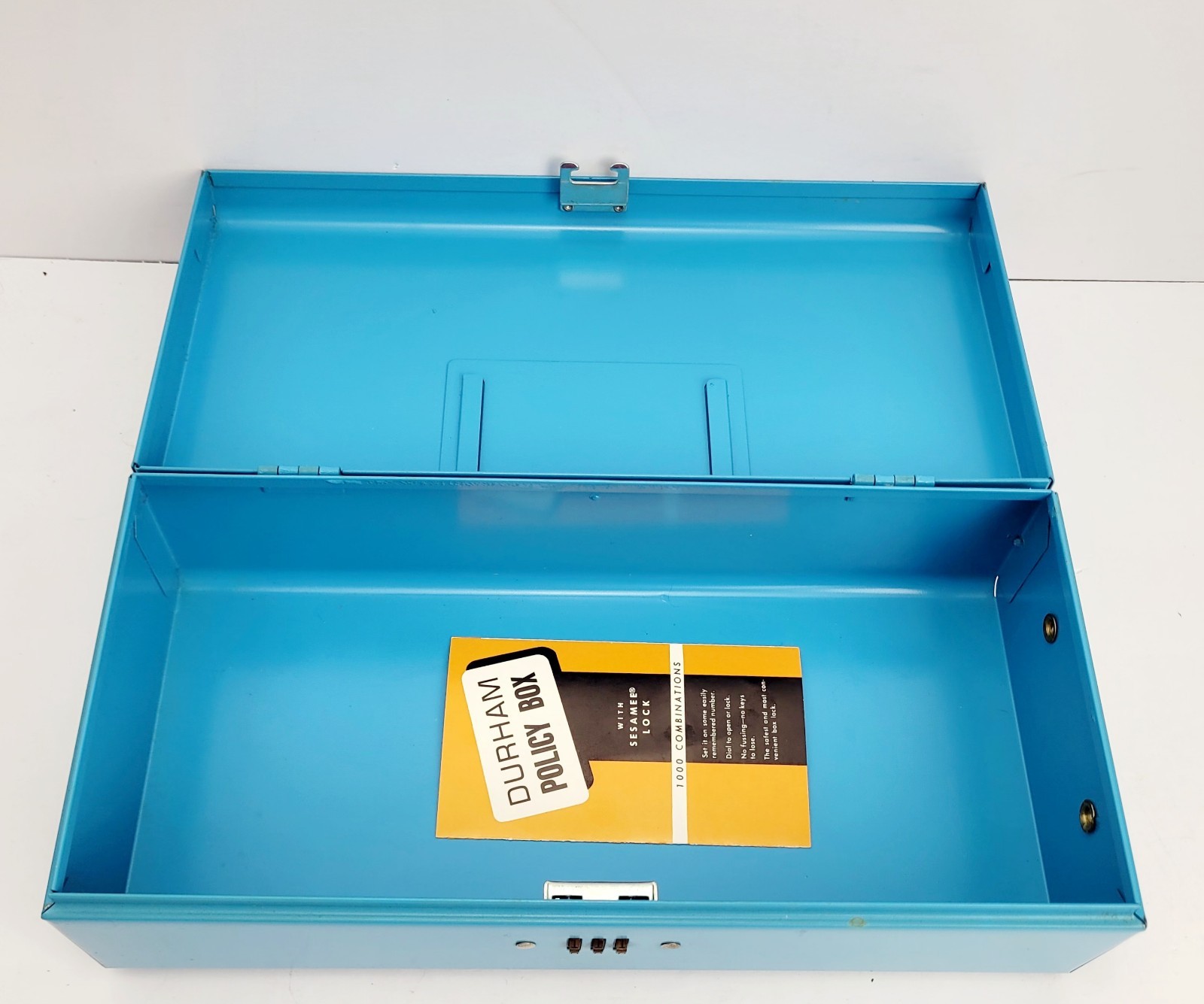 Vintage New York Life Metal Durham Policy Box W/ Combination Lock & Handle