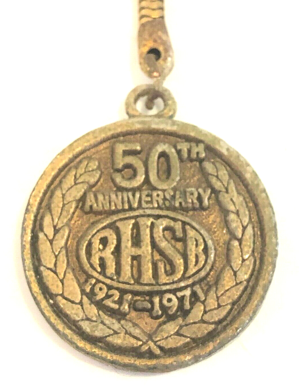 Vintage Richmond Hill Savings Bank Medal Key Chain 50TH. Anniversary 1921-1971
