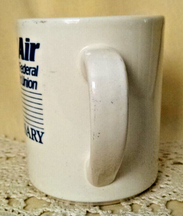 NAVAL AIR FEDERAL CREDIT UNION MUG 25TH ANNIV 1959 1984 VA BEACH VIRGINIA CUP.