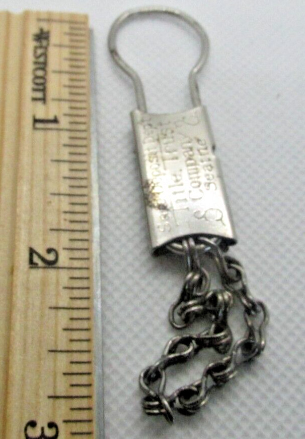 Seattle WA Title Trust Company Safe Deposit Dept #1581 Vtg Key Chain metal