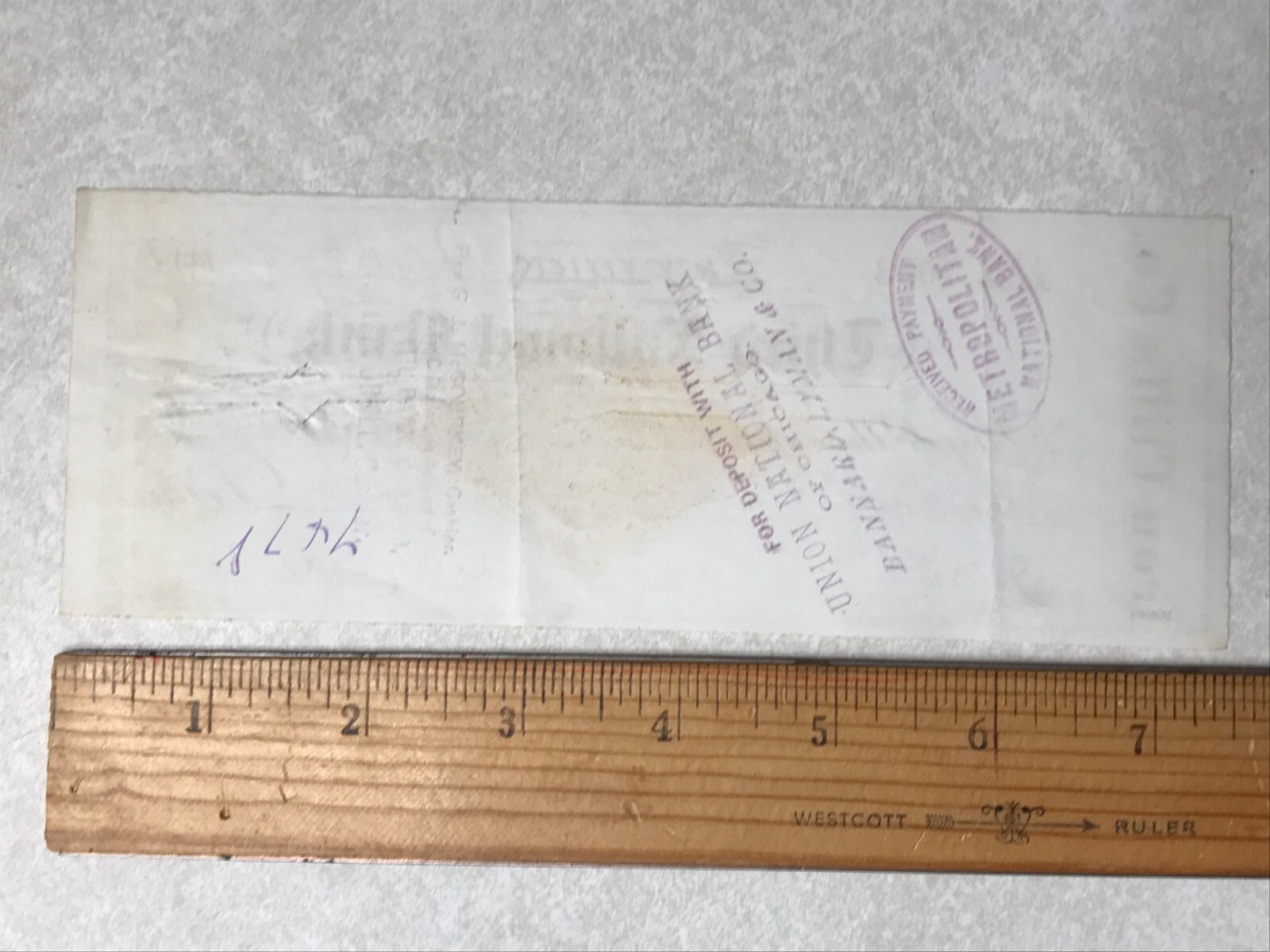 SBB60 Bank Check Third National Bank New York 1887 Iron Cliffs Co