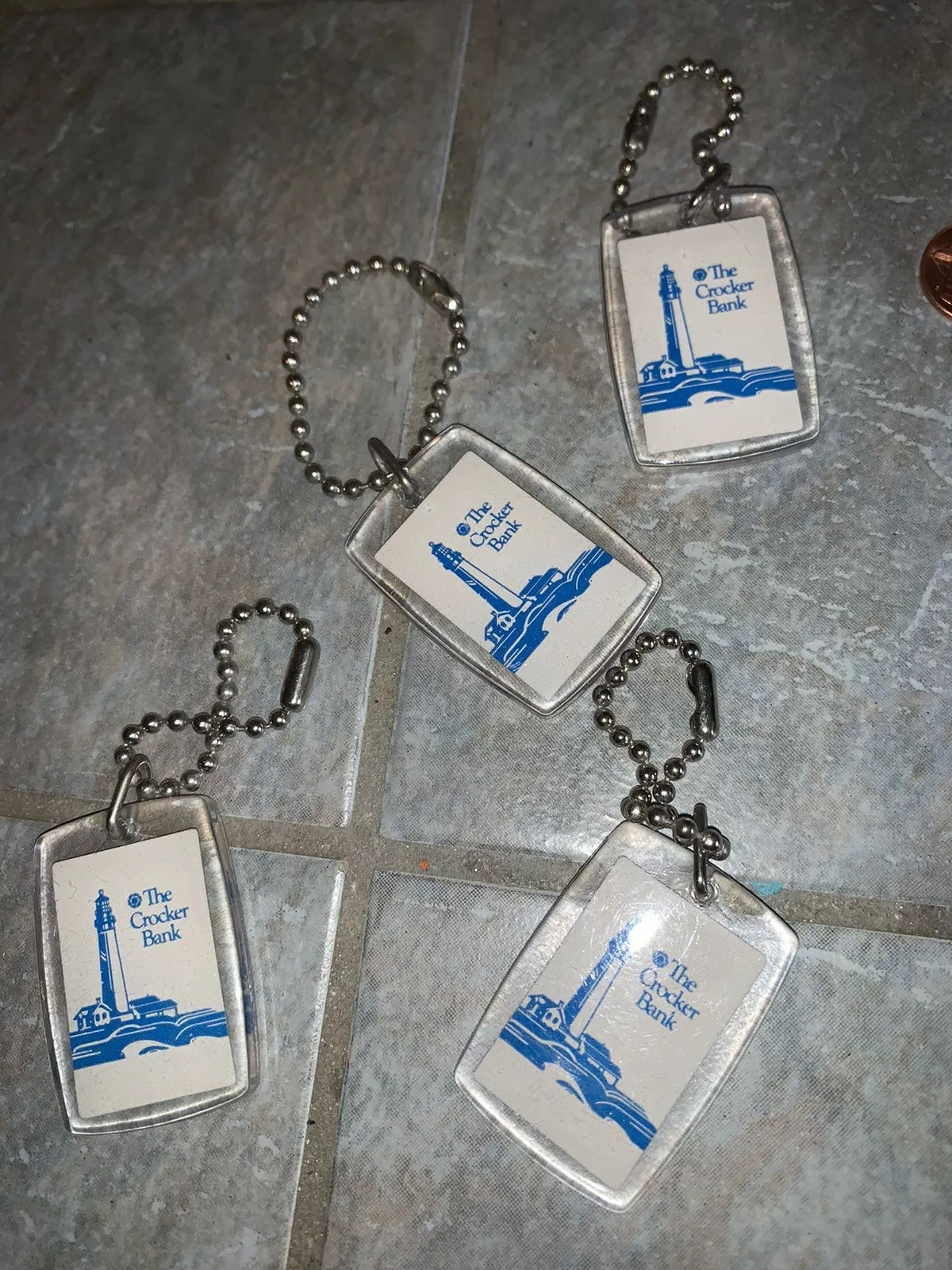 Vintage THE CROCKER BANK Keychain ~ FREE SHIPPING!